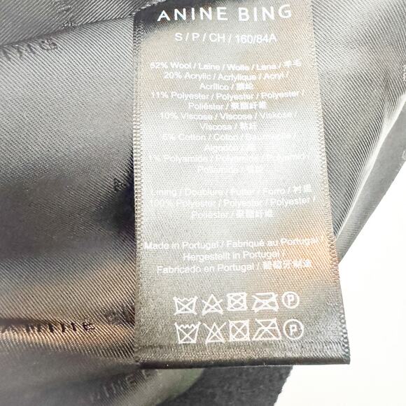 Anine Bing Lydia Checked woolblend Bouclétweed jacket Blazer Size Small Portugal - Picture 5 of 8